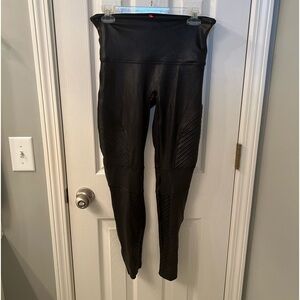 Spanx Faux-Leather Moto Leggings